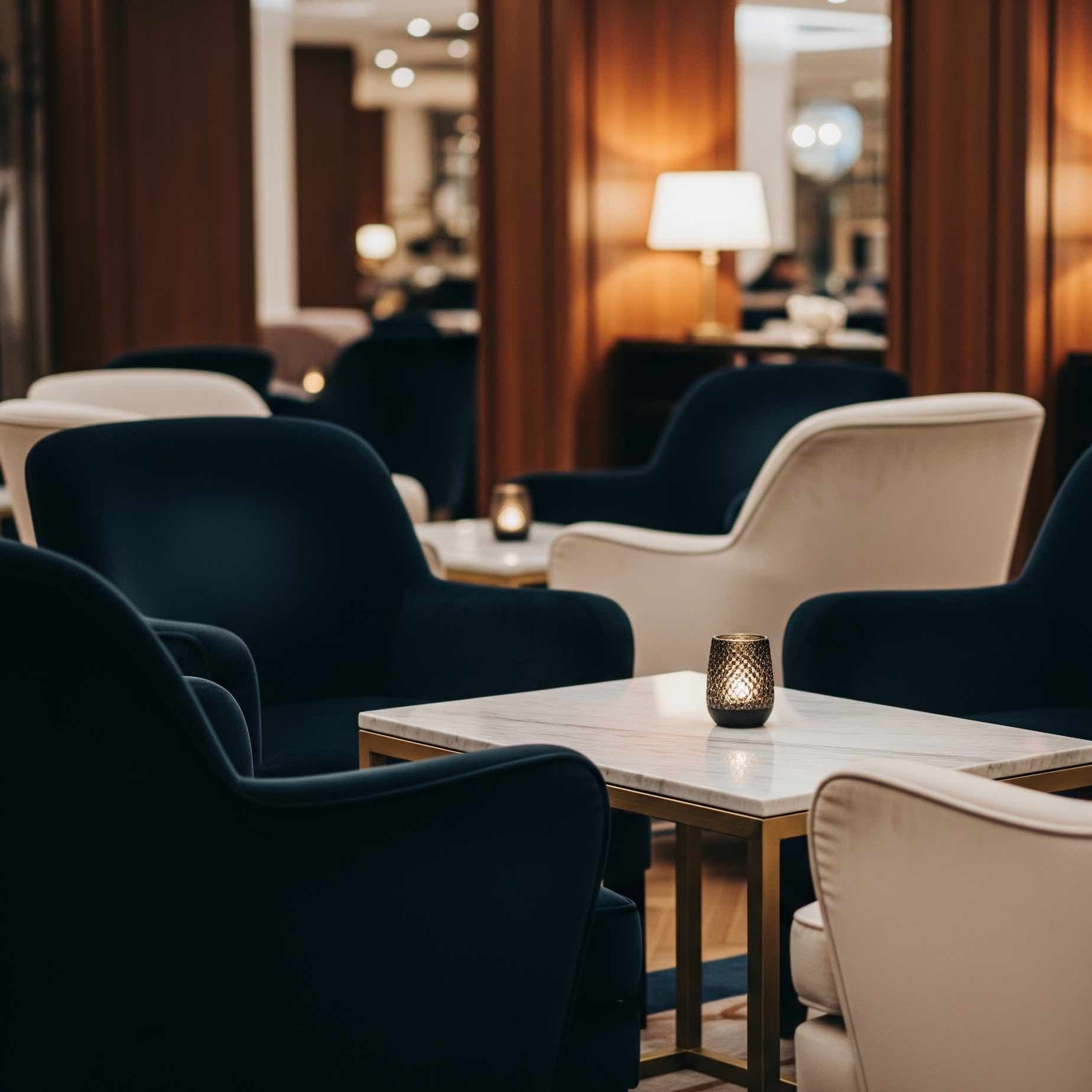 Eleganten hotel z gorami v ozadju v bližini Bleda